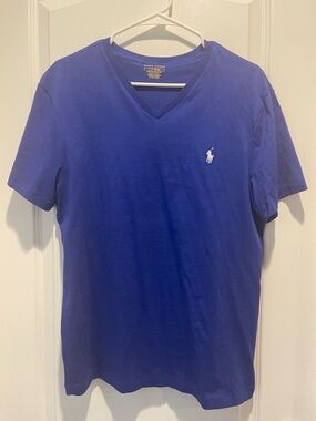 Polo by Ralph Lauren Men’s V-Neck T-Shirt — Royal Blue with White Pony